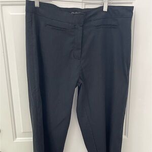 NWOT Chadwick’s Womens SZ14 Black Lined Linen Capri Pants Mid-Rise Inseam 26”